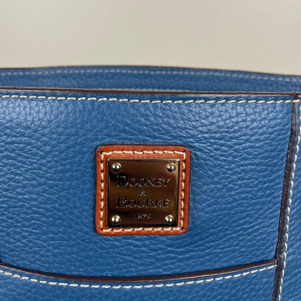 Dooney And Bourke Pebble Grain Lexington Bag Jeans Blue - Picture 2 of 7